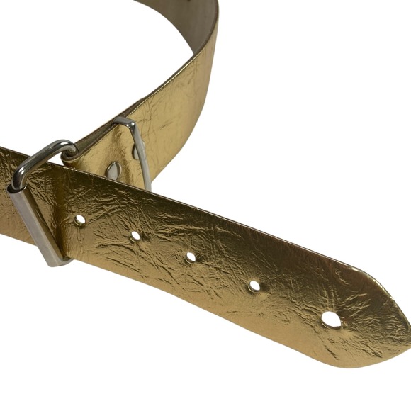 VTG Gold Western Statement Belt Silver Concho Thunderbird Studded ‎ S M - Picture 4 of 10